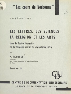 cover image of Les lettres, les sciences, la religion et les arts dans la société française de la deuxième moitié du XVIIIe siècle (2)